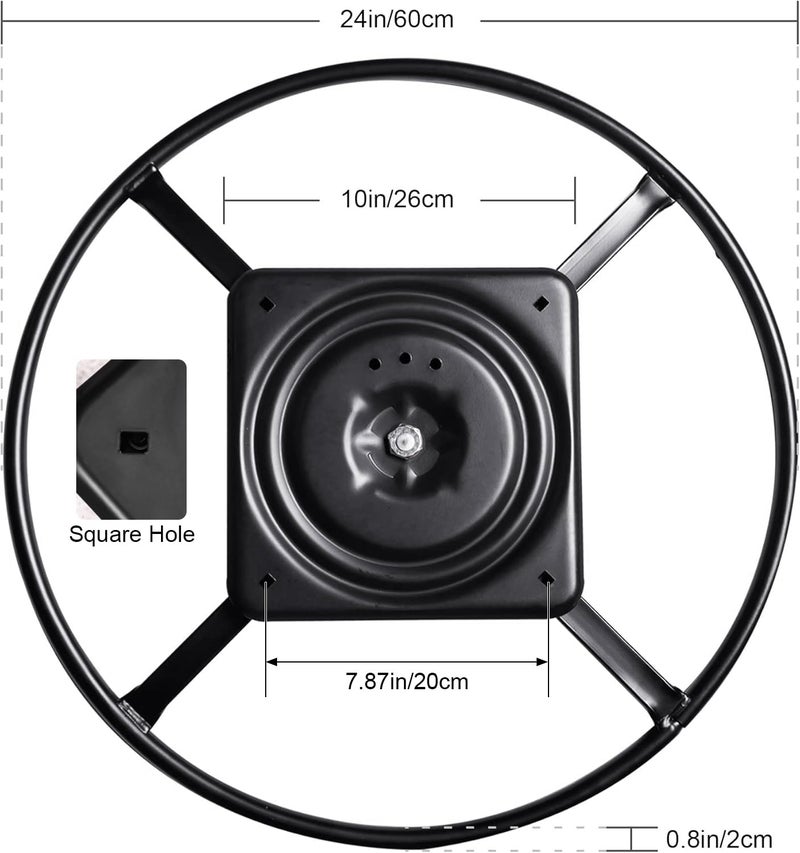 Yoogu Heavy Duty 24" Recliner Chair Sofa Furniture Ring Swivel Base Replacement with 10 Inch Plate (24 inch) - Image 2